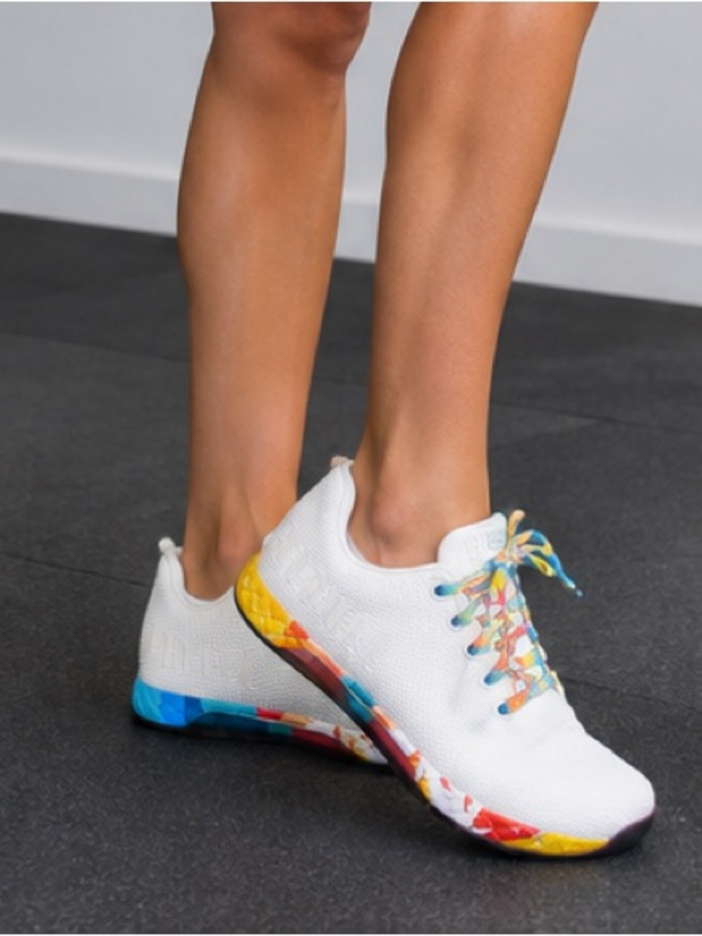 NOBULL White Multicolor-Accent Trainer Shoes